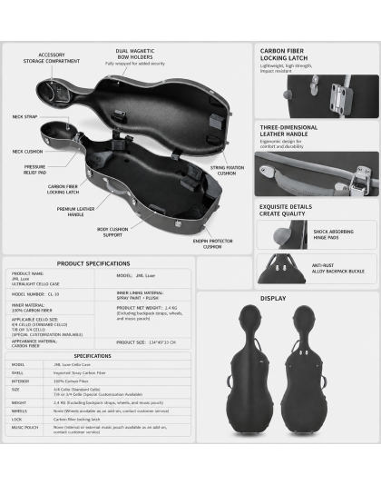 JML SKIN LUXE 2.4 Cello Case (Olive Green)